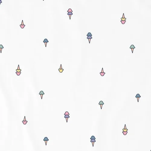 Vista 2 de Life is Good. Camiseta de mujer Ice Cream Ditsy Allover Pattern, color blanco nube