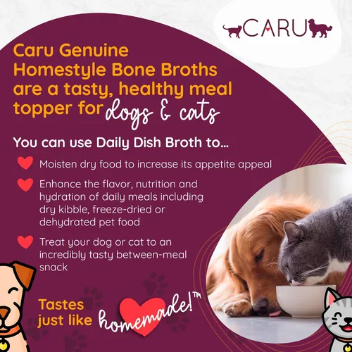 Vista 2 de Caru - Caldo de hueso de pollo Classics Free Range - para perros y gatos - Apoya la salud general de las mascotas - Caldo vertido para alimentos