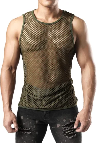 Vista 2 de JOGAL Camiseta de malla ajustada sin mangas para hombre