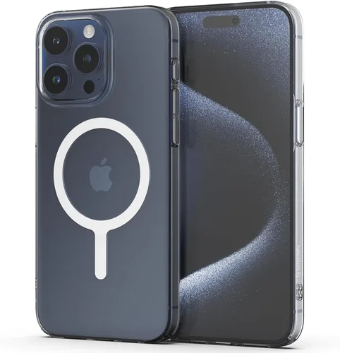 Vista 9 de Sinjimoru Funda transparente para iPhone 14 Plus, ultradelgada, para MagSafe, no amarillea, fuerte, magnética, delgada, transparente, transparente