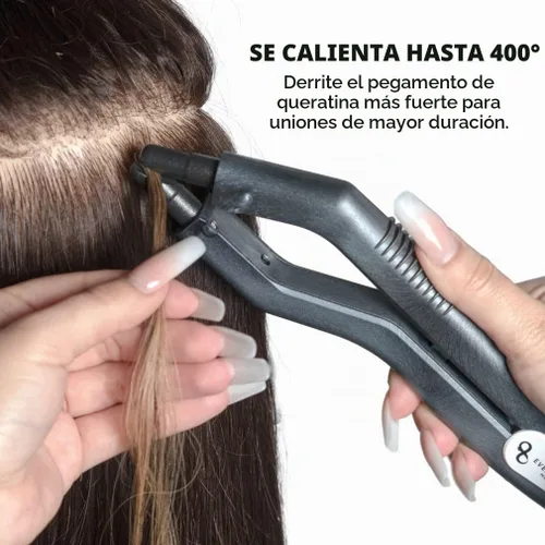 Vista 5 de everlong Hair - Herramienta de unión de fusión de cabello patentado de grado profesional, ergonómico, patentado, pegamento de queratina, conector
