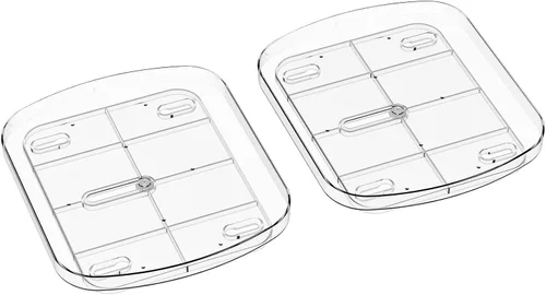 Vista 9 de Yieach Plato giratorio Lazy Susan para refrigerador transparente, 11.9 x 10.2 pulgadas, organizador cuadrado para nevera, bandeja giratoria grande