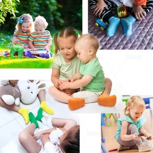 Vista 8 de Cómodo acogedor cómodo Calcetines antideslizantes para niños y niñas