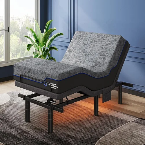 Vista 14 de Pipishell Base de cama ajustable individual XL y colchón de espuma viscoelástica de 14 pulgadas con masaje, base de cama eléctrica con espuma