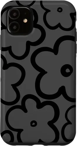 Vista 8 de Cute Flower Pattern Wildflower Charcoal Grey Black Floral Case for iPhone 17