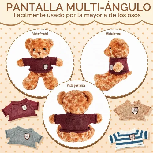 Vista 3 de Sratte 8 piezas de ropa para muñecas de peluche, ropa para osos de peluche, lindos accesorios para muñecas de peluche, suéter para oso, atuendo