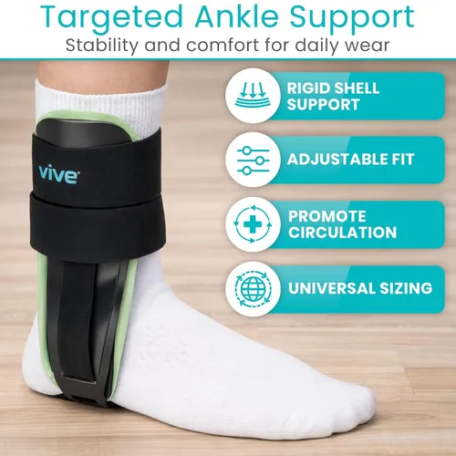 Vista 3 de Vive Estabilizador de estribo de tobillo – Estabilizador de gel de aire para esguince de tobillo, soporte para tendinitis para hombres y mujeres