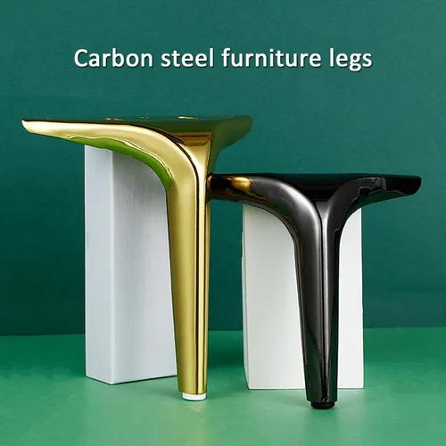 Vista 3 de Patas triangulares de metal modernas y minimalistas para muebles, patas de soporte para sofá, patas de gabinete de TV, patas de mesita de noche, Oro