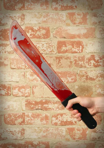 Vista 2 de Cuchillo Machete Sangrante Multicolor
