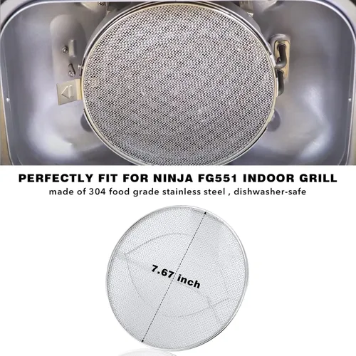 Vista 2 de Protector de salpicaduras de acero inoxidable para FG551 Foodi, accesorios para parrilla de interior reutilizable Foodi Smart XL 6 en 1, accesorios