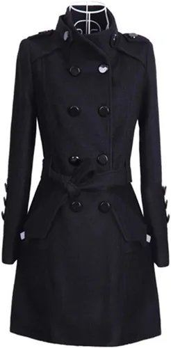 Vista 4 de LISTHA Abrigo largo para mujer, con solapa, parka, abrigo de invierno, chaqueta cálida