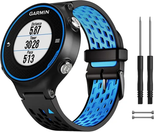 Vista 8 de Correas de reloj compatibles con Garmin Forerunner 620/735XT/220/235/230/630/Approach S6 Golf, correa de silicona suave dos en uno de repuesto