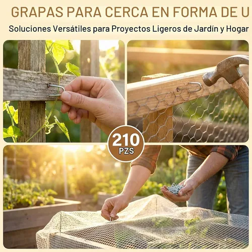 Vista 6 de Sukh - 210 grapas de valla en U, clavos resistentes para cercas de alambre