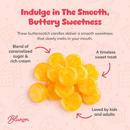 Vista 6 de Caramelo duro Butterscotch – 6 libras a granel – Caramelos amarillos escoceses envueltos individualmente – 450 piezas