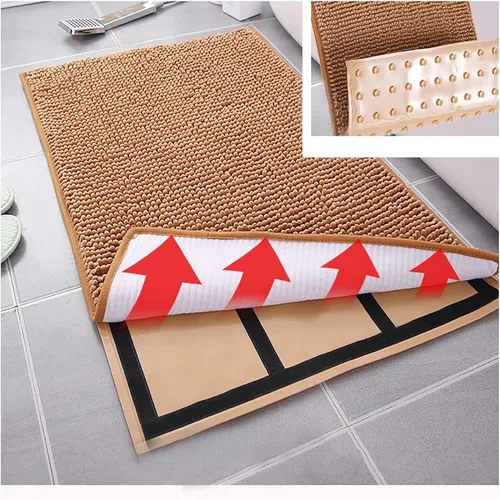 Vista 5 de QWEASDF Tapetes absorbentes para baño, antideslizantes, para ducha, entrada, entrada, felpudos de felpilla, extraíbles y lavables, color gris, 19.7