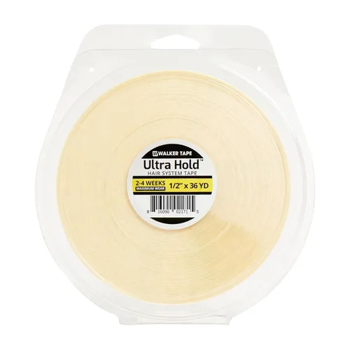 Vista 4 de Walker Tape Rollo de cinta Ultra Hold de 1/2 x 12 yardas para instalaciones de pelucas, sistemas de encaje, aplicaciones de tupé, preparación
