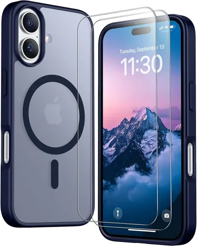 Vista 110 de SPIDERCASE Funda magnética translúcida diseñada para iPhone 11, con 2 protectores de pantalla de vidrio templado, antihuellas, para iPhone 11 de 6.1