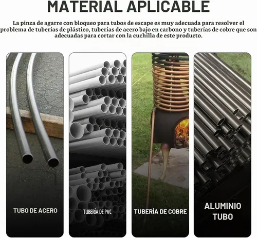 Vista 2 de Cortador de tubo de escape Multi Rueda Cadena Lock-Grip Alicates Tubo de tubo PCS Herramienta de llave