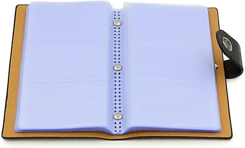 Vista 2 de Magik Paquete de 2 organizadores de cuero con 240 – 300 ranuras para tarjetas de crédito o negocios, para tarjetas de crédito, cierre magnético