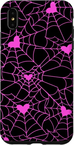 Vista 10 de Carcasa para iPhone 11 con diseño de telaraña, color rosa y negro