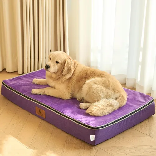 Vista 18 de LIORCE Cama grande para perros de espuma viscoelástica, camas ortopédicas de 4 pulgadas de grosor para perros grandes, cama impermeable para perros