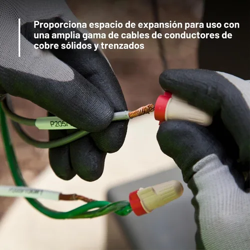 Vista 3 de 3M Performance Plus - Conector de Alambre T/R+POUCH, Canela/Rojo, Conectores de Resorte de Acero Flexible, Cobre, Certificado CSA, Listado UL, Bolsa