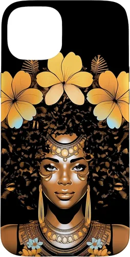Vista 9 de iPhone 12 mini Orquídeas Afro Afro Orquídeas Flor Corona Negro Orgullo Caso