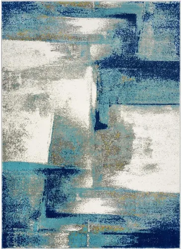 Vista 3 de LUXE WEAVERS Lagos Collection 7558 - Alfombra abstracta azul claro de 6 x 9 pies