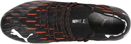 Vista 4 de Puma - Zapatos Future 6.1 Netfit Fg/Ag para hombre, Talla: 12 D(M) US, Color: Puma Negro/Puma Blanco/Shocking Orange, Negro/Anaranjado