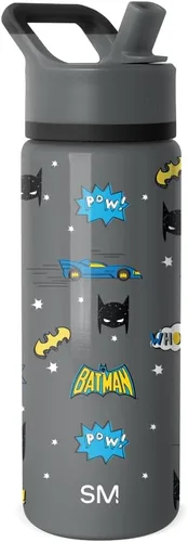 Vista 79 de Simple Modern DC Comics Batman - Botella de agua para niños con tapa con pajilla, vaso aislado de acero inoxidable de 14 onzas para niños, vaso a