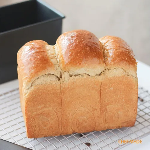 Vista 9 de CHEFMADE Molde para pan con tapa, antiadherente de 0.99 libras de capacidad de masa rectangular plana para hornear en horno
