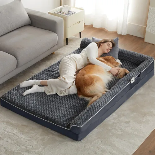 Vista 21 de BFPETHOME - Camas ortopédicas para perros grandes - Sofá para perros impermeable con funda extraíble y lavable, cama grande para mascotas con forro