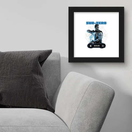 Vista 3 de Trends International Gallery Pops Mortal Kombat 1 - Arte de pared Sub-Zero For The Lin Kuei, versión enmarcada negra, 12 x 12 pulgadas