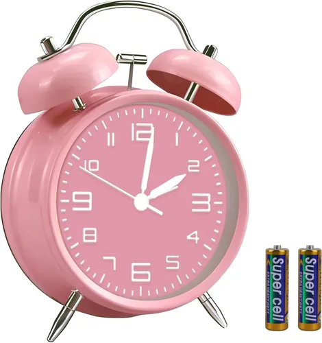 Vista 11 de pxy Lindo y seguro reloj despertador para niños alimentado por batería (batería incluida), reloj despertador analógico súper silencioso analógico