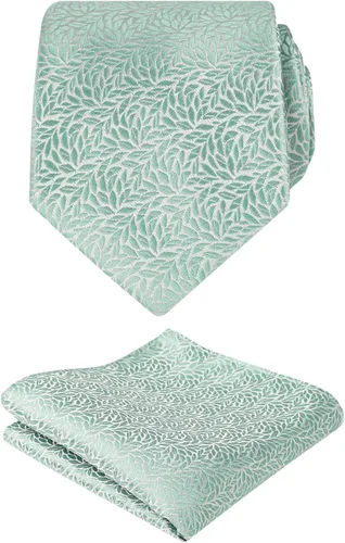 Vista 38 de Alizeal Mens 3.15inches Leaf Flower Pattern Tie Set 141-blush Rosa