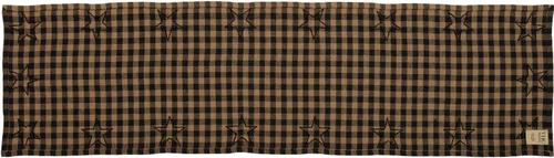 Vista 5 de VHC Brands, Black Star, algodón, 13x48, alfombra de pasillo tejida, color negro
