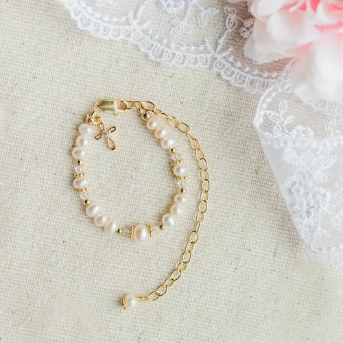 Vista 8 de Cherished Moments Baby to Bride Bracelet .925 Silver or 14K Gold-Plated Oro