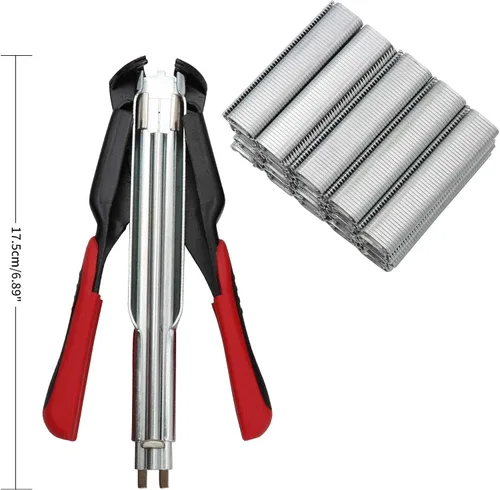 Vista 2 de nomal Kit de alicates de anillo de cerdo con resorte con 2500 piezas de anillos de cerdo automático de esgrima manual, pinza de sujeción