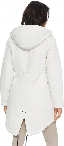 Vista 2 de Orolay Chaqueta de invierno con capucha para mujer, tipo parka, forrada de polar grueso, con bolsillos Beige