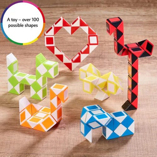 Vista 2 de CUBIDI® Cubo mágico de serpiente Juguete antiestrés de serpiente para niños Juguetes de viaje para niños de 4 a 8 años Gran regalo para niños