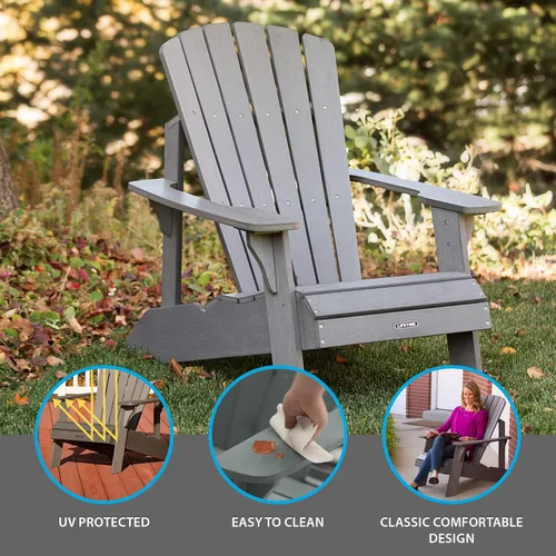 Vista 3 de Lifetime Adirondack - Silla de imitación madera Gris (Harbor Gray)