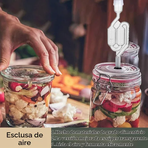 Vista 2 de Set de esclusas de aire con burbujas, 4 esclusas para fermentación, 4 tapones de perforación #6 y 8 gomas de esclusa, utilizado para fermentar vino