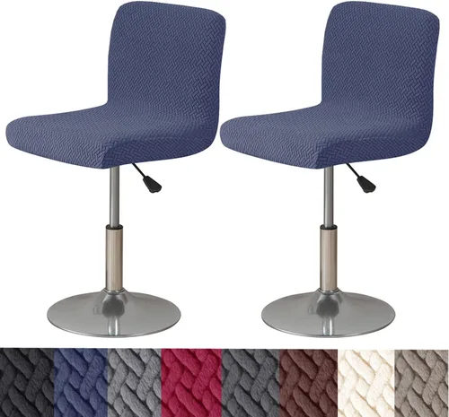 Vista 19 de HFCNMY Fundas para Taburetes de Bar con Respaldos, Paquete de 2 Fundas Elásticas para Sillas de Taburete de Bar, Fundas para Taburetes de Bar