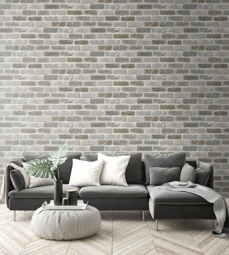 Vista 4 de NextWall - Papel pintado de ladrillo sintético lavado, de pelar y pegar