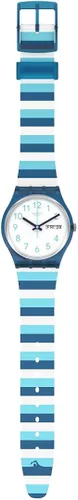 Vista 2 de Swatch Ondas a rayas Azul Reloj estándar