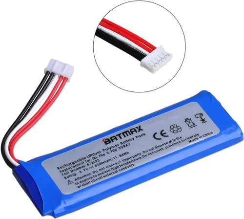 Vista 4 de Batmax Batería de alta capacidad de 3200 mAh + herramientas para JBL Flip 3 JBLFLIP3GRAY Altavoz Bluetooth portátil compatible con JBL GSP872693