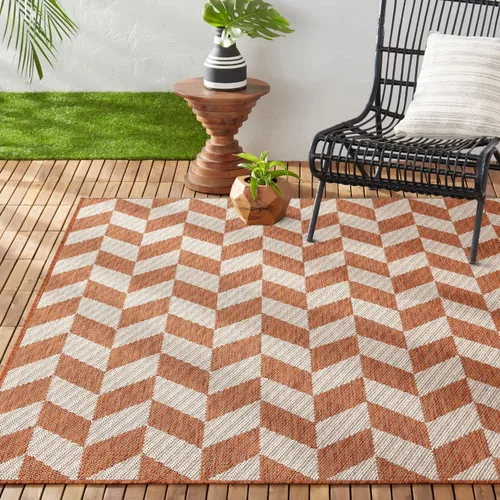 Vista 22 de Nicole Miller New York Patio Country Calla - Alfombra contemporánea de espiga para pasillo de interiores y exteriores, azul/gris, 1 pie y 9 pulgadas