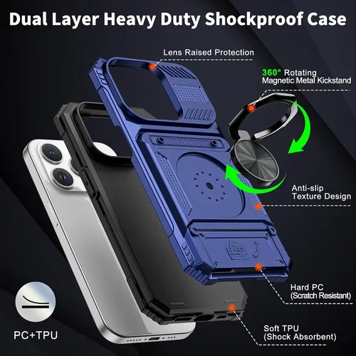 Vista 3 de Vofolen Funda tipo cartera para iPhone 13 Pro Max con tarjetero