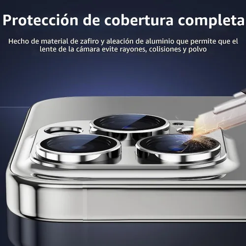 Vista 4 de Protector de lente de cámara para iPhone 15 Pro/iPhone 15 Pro Max, cubierta de cámara de aleación de metal con accesorios de protector de pantalla