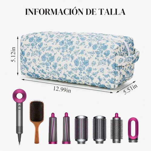Vista 4 de HiTotes Bolsa de viaje para herramientas para el cabello, compatible con Dyson Airwrap, bonita funda de viaje acolchada para Shark Flexstyle